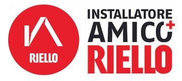 Logo con cerchio rosso contenente una 