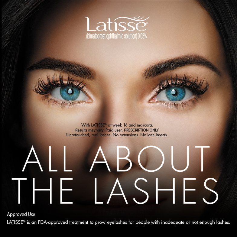A woman 's face is on a poster that says all about the lashes