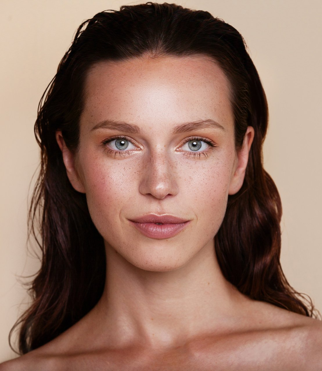 young caucasian woman with beautiful skin