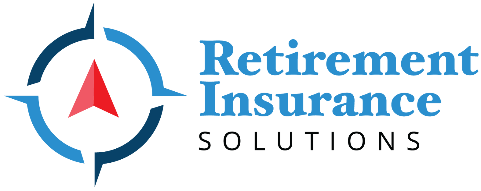 The logo for retirement insurance solutions has a compass on it.