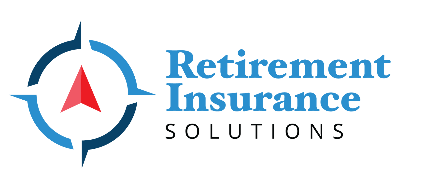 The logo for retirement insurance solutions has a compass on it.