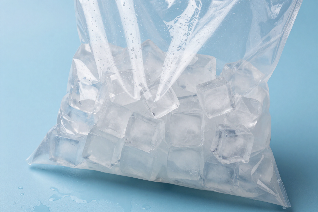 Hielo en bolsas selladas disponible en Quiminor