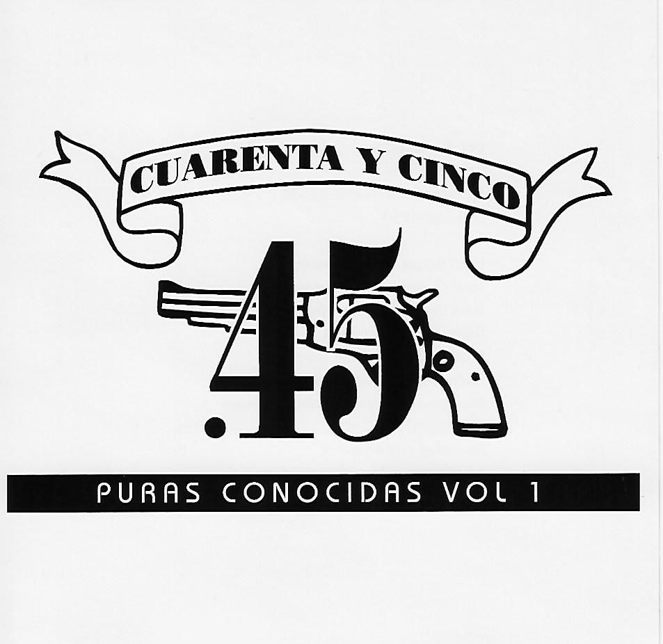 Black and white graphic with a gun and the number