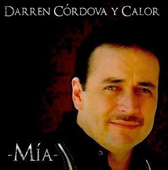 Darren Cordova y Calor album cover. A man with a mustache is featured against a dark background. The album title