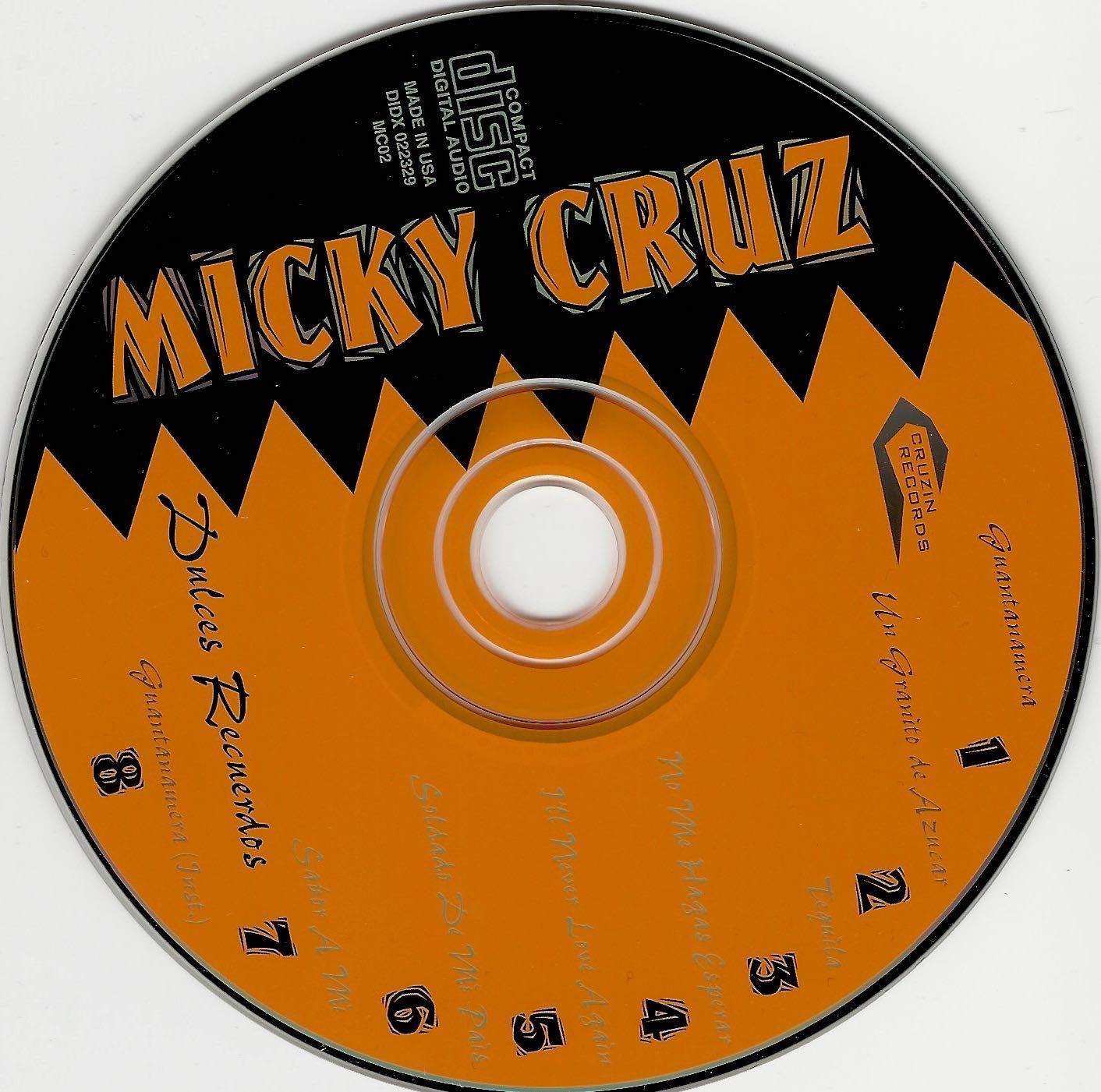 CD label for Micky Cruz album