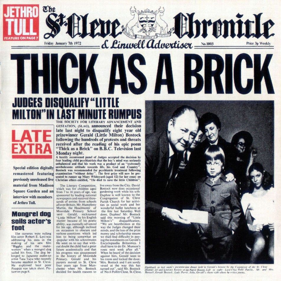 Front page of a newspaper with the headline