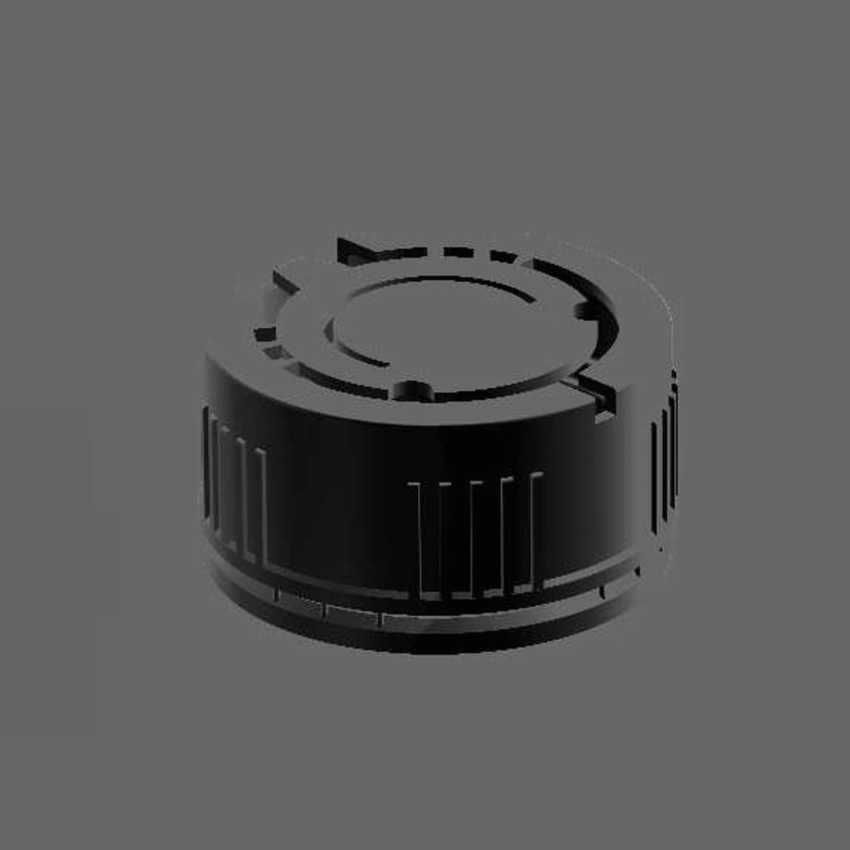 immagine CAD 3D di  parte superiore di tappo estensibile molto lungo 