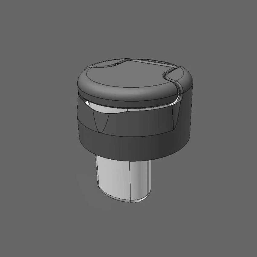 immagine CAD 3D di tappo dosatore in  due pezzi