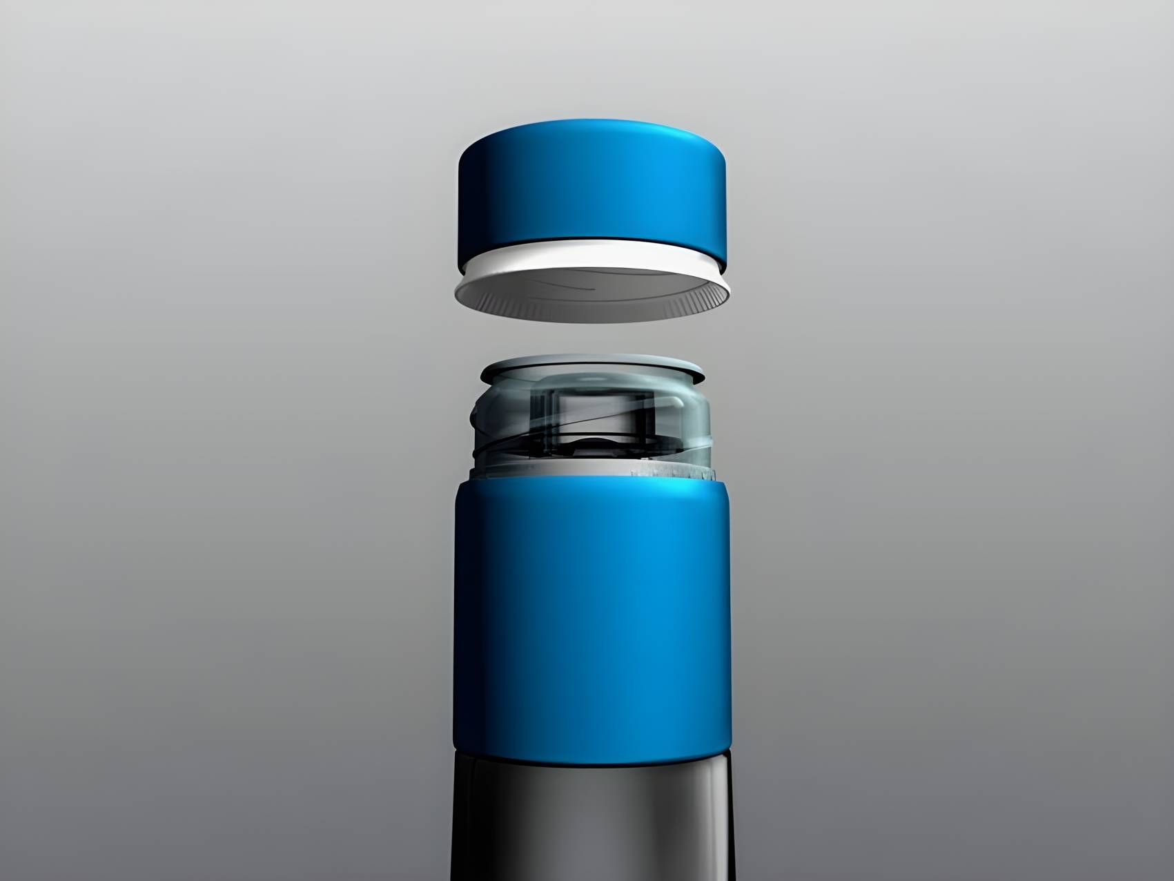 Immagine rendering di tappo speciale per alcolici con sigillo a scomparsa