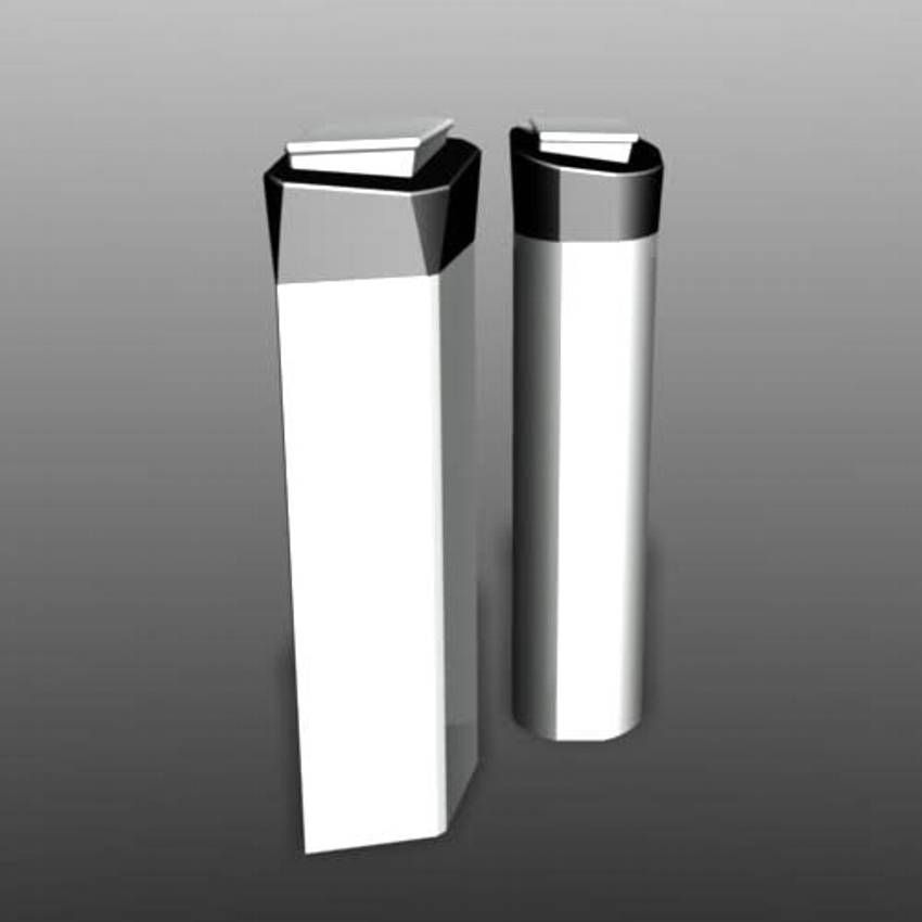 Raffigurazione rendering di  flaconcino di design per  cosmetica