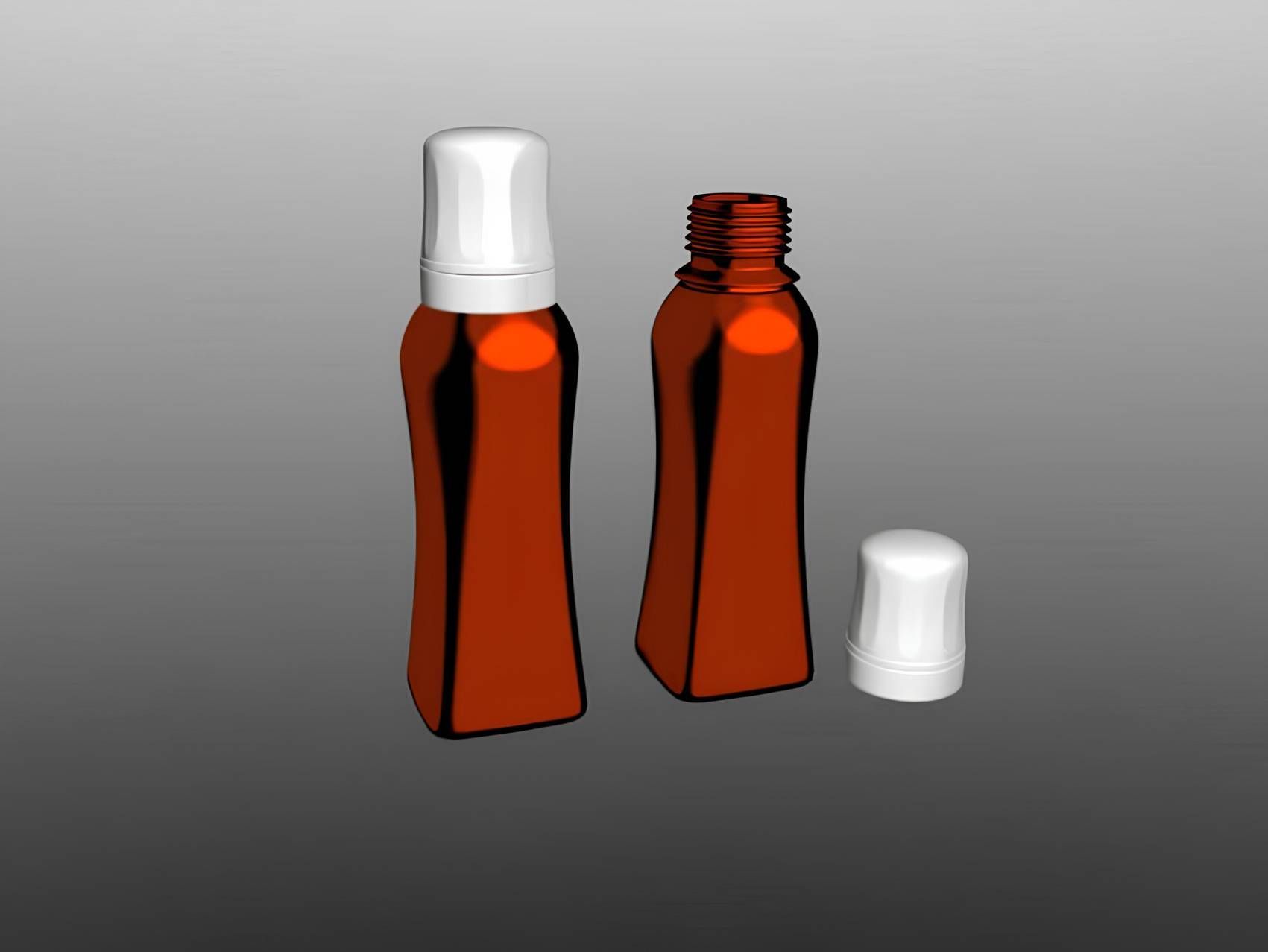 Rendering di flaconcino di design in HDPE per il settore nutrizionale
