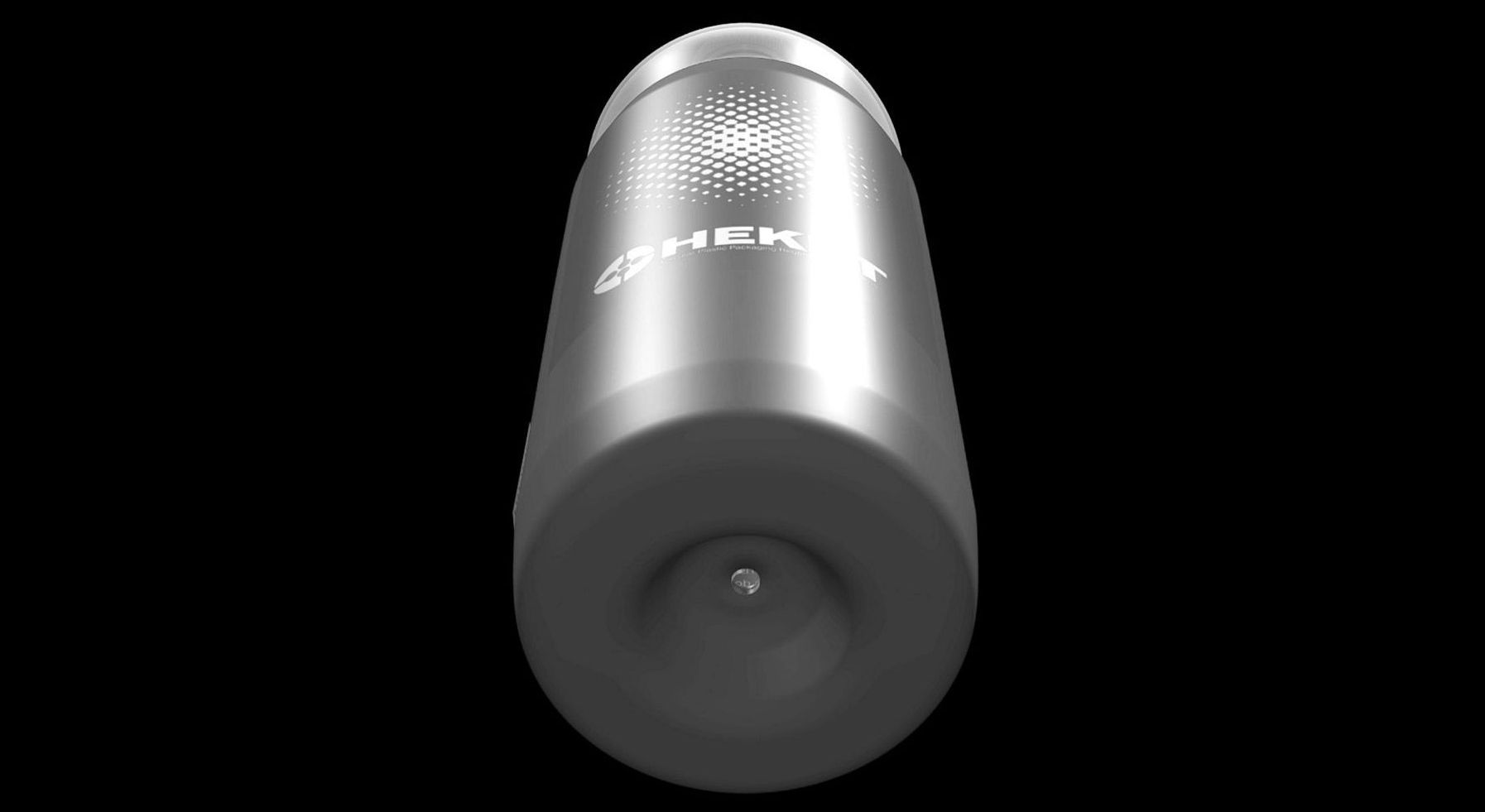 Reusable PET bottle with regenerable cover and ultrasonic seal visible from the base.