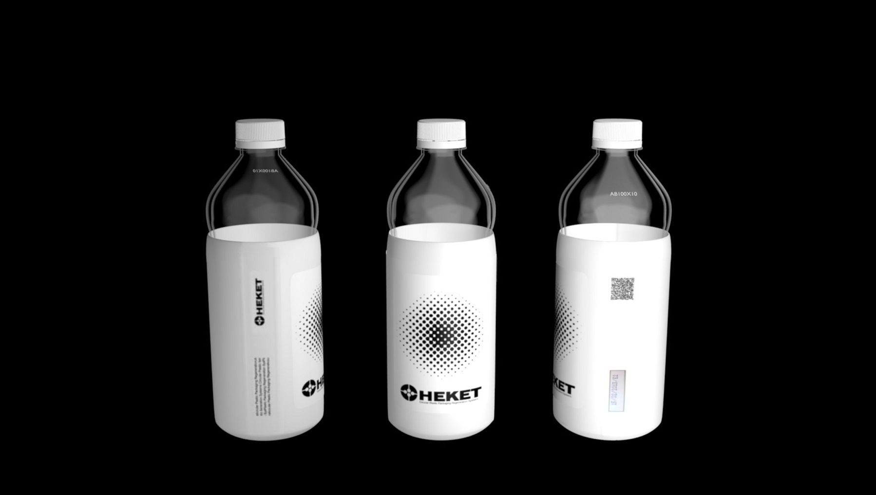 Reusable PET bottle with regenerable label-cover designed to last through multiple cycles.