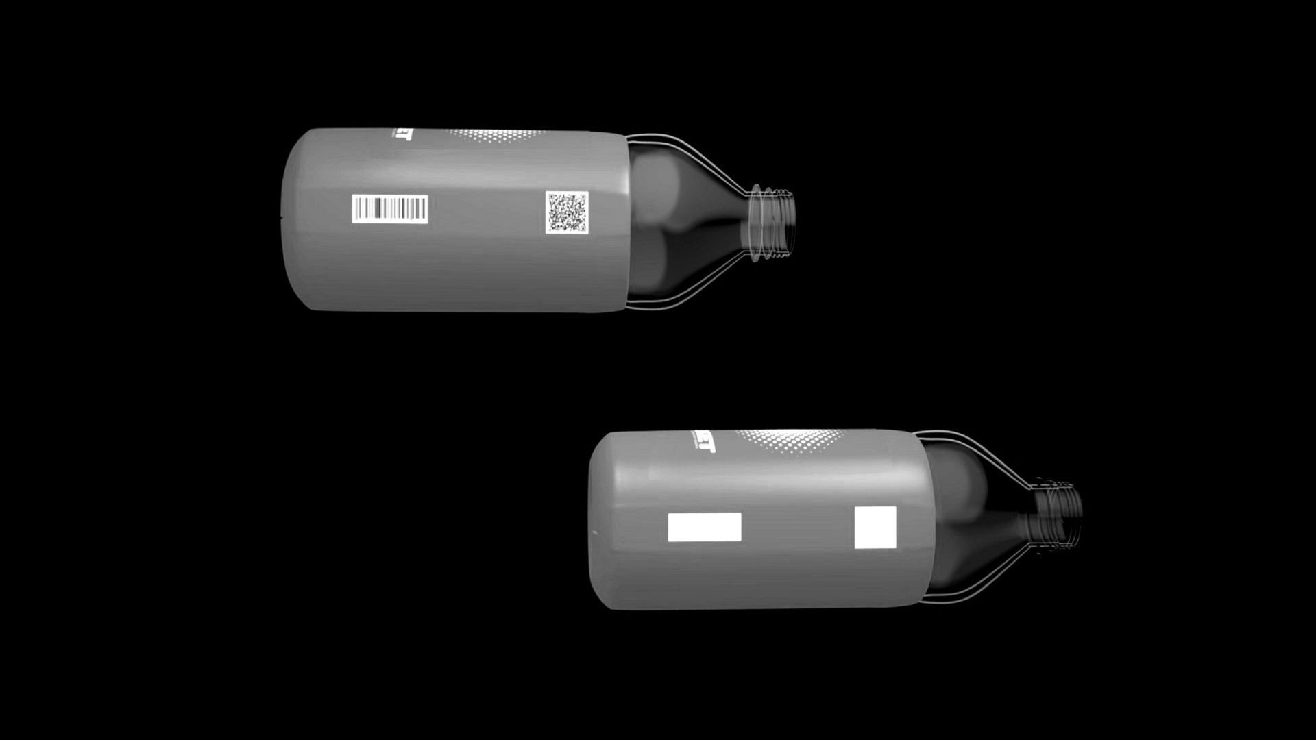 Regenerable and reusable label-cover with transitional markings visible before and after reconditioning.