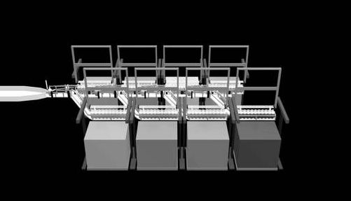 Moduli di palettizzazione dinamica con robot cartesiano, programmati in base al tracciamento del prodotto prevalente.