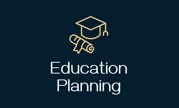 A logo for education planning with a graduation cap and diploma.