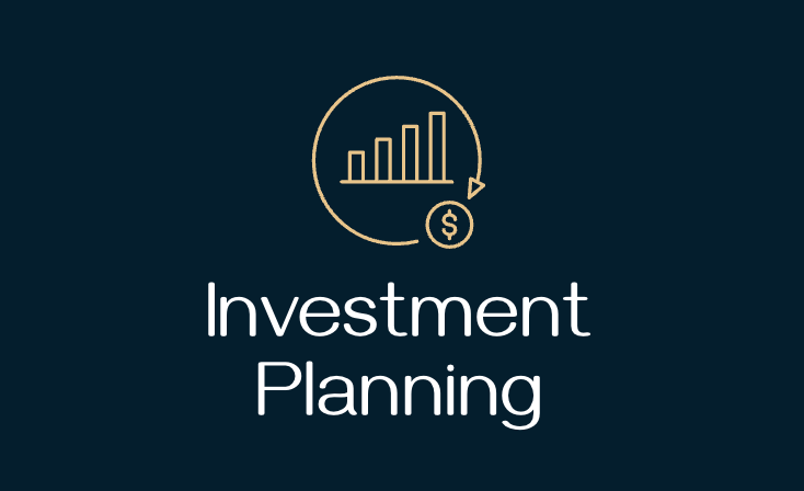 A logo for investment planning with a graph and a dollar sign.