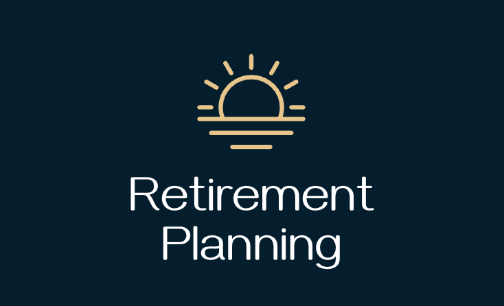 A logo for retirement planning with a sun and the words `` retirement planning ''.