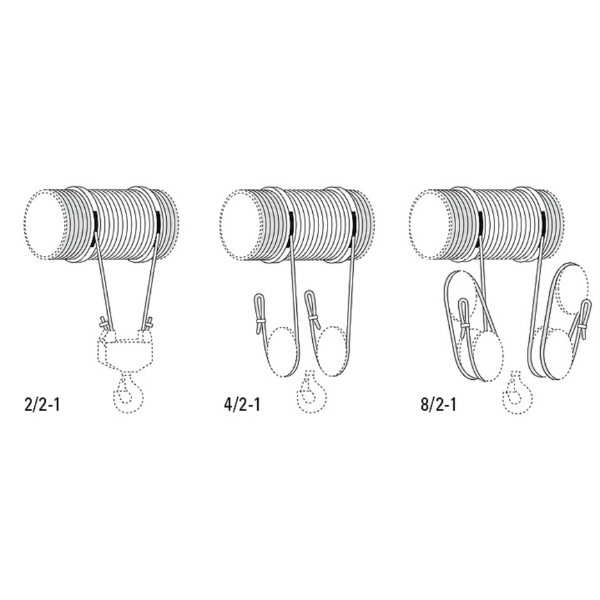 shw 8 winch rope drive  double grooved rope drum