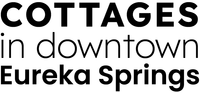 a logo that says cottages in downtown eureka springs