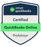 A badge that says ' certified quickbooks online proadvisor ' on it