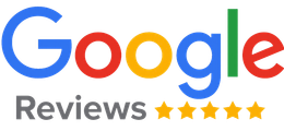 Google Reviews logo with five gold stars under the Google wordmark