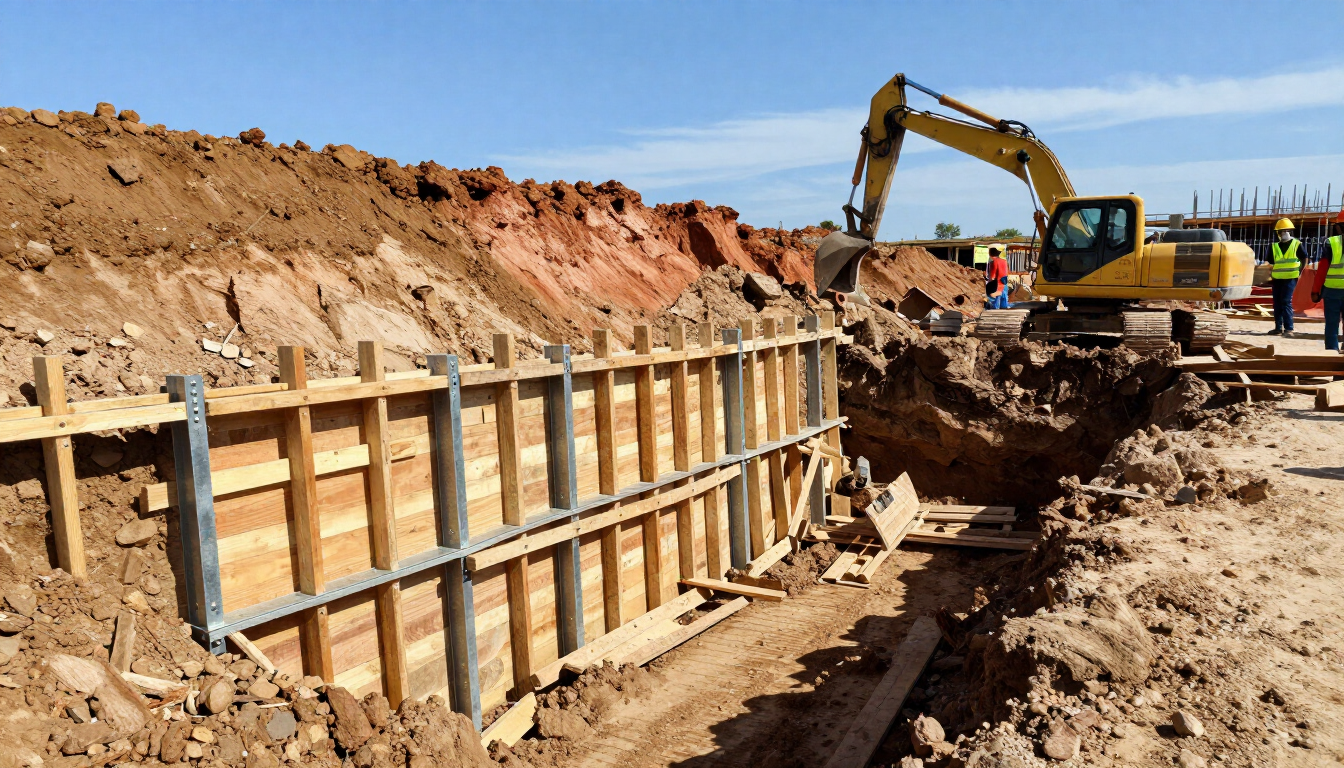 Professional excavation equipment working safely on a construction site in Southern Maryland.