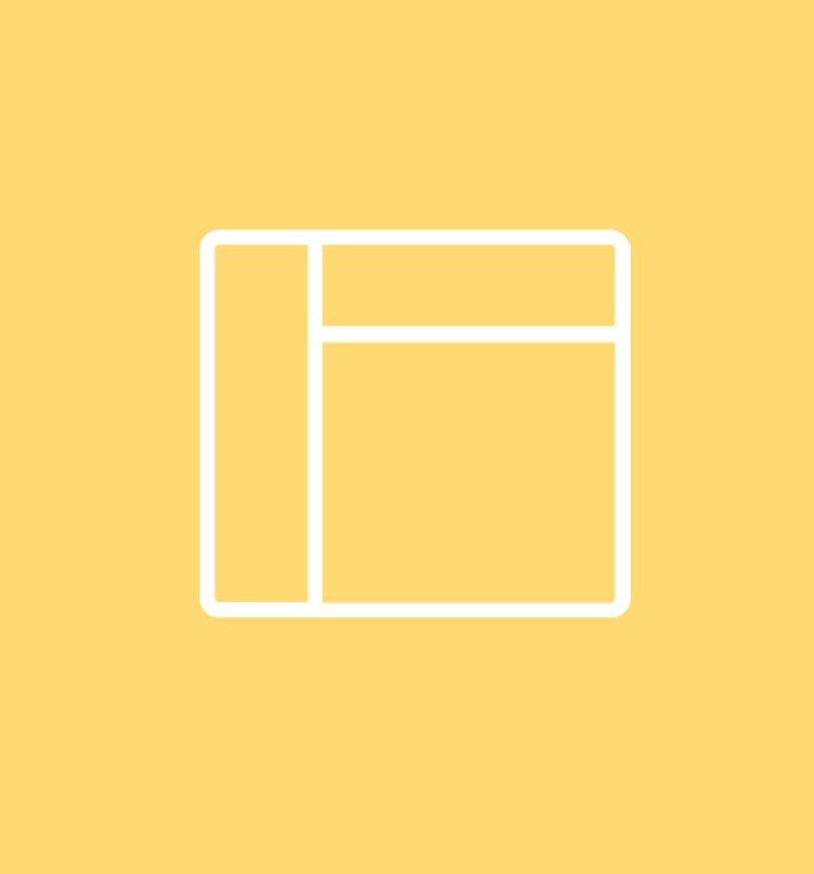 A white, thin-line icon of a smartphone displaying a Christian cross on a solid yellow background.