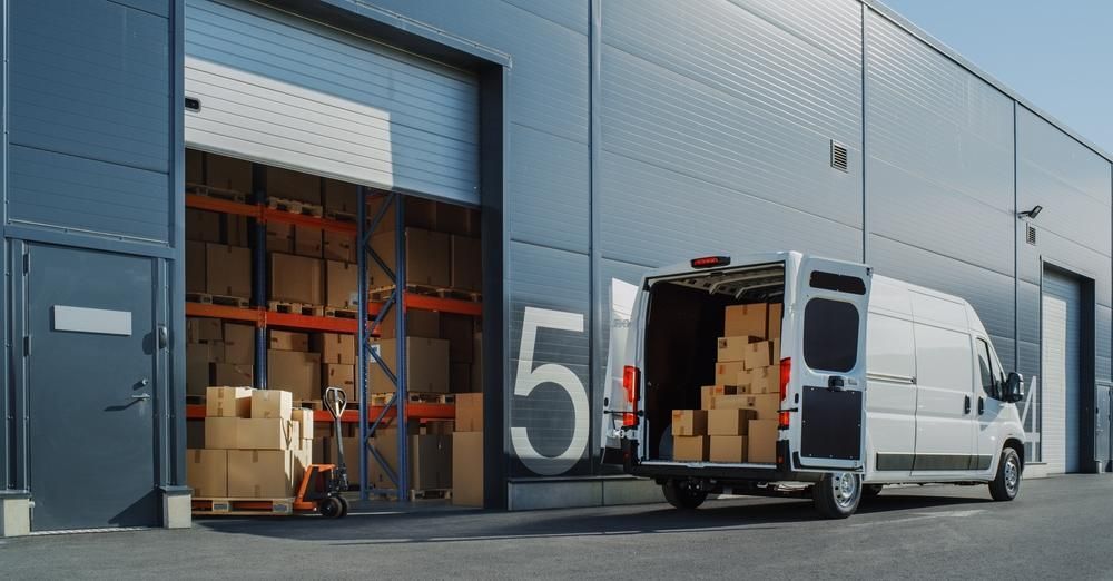 central NJ courier delivery being unloaded from a van