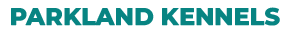 A logo for parkland kennels is shown on a white background