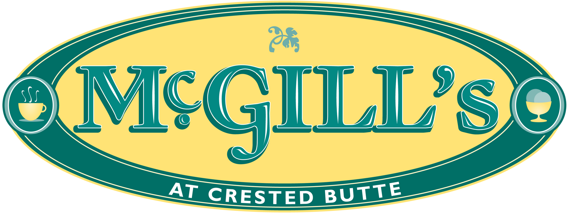 A green and yellow logo for mcgill 's at crested butte