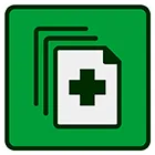 An icon of a person and a gear on a green background.