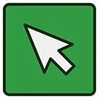 A white arrow pointing to the right on a green background.