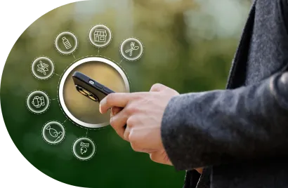 Person holding a phone