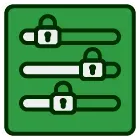 An icon of a stack of boxes on a green background.