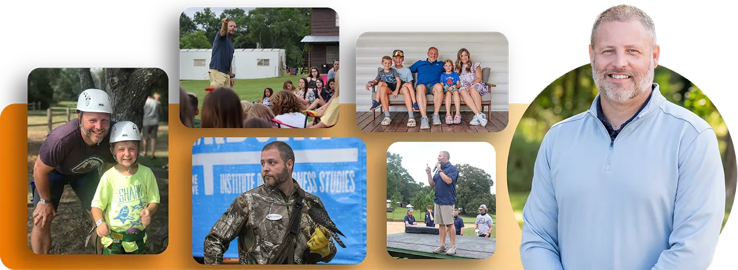 Meet TJ! A collage of some of TJ's past camp experiences.