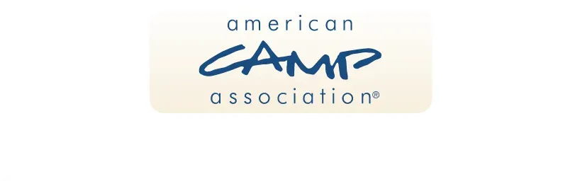 American Camp Association logo. Blue script 