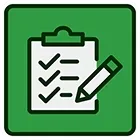 An icon of a clipboard with a pencil on it.