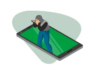 A man in a hoodie is taking a picture on a cell phone.