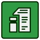 A green square with a white icon of a ruler on it.
