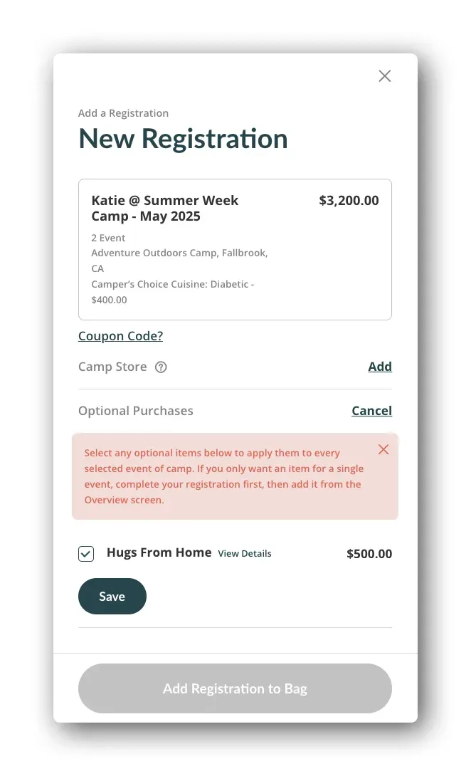 Enhancements to checkout options graphic