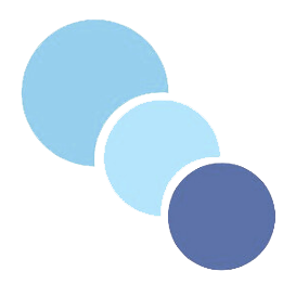 Drei blaue Kreise übereinander