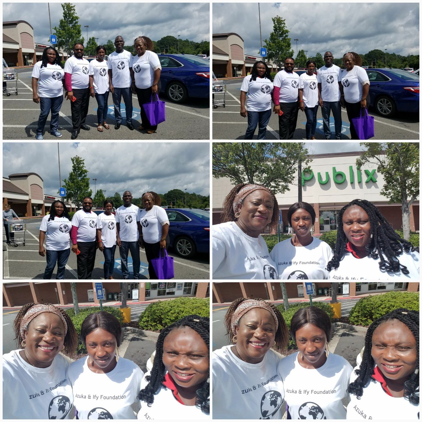 A group of people standing in front of a publix store