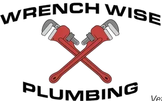 Wrench Wise Plumbing logo with crossed red pipe wrenches and black text