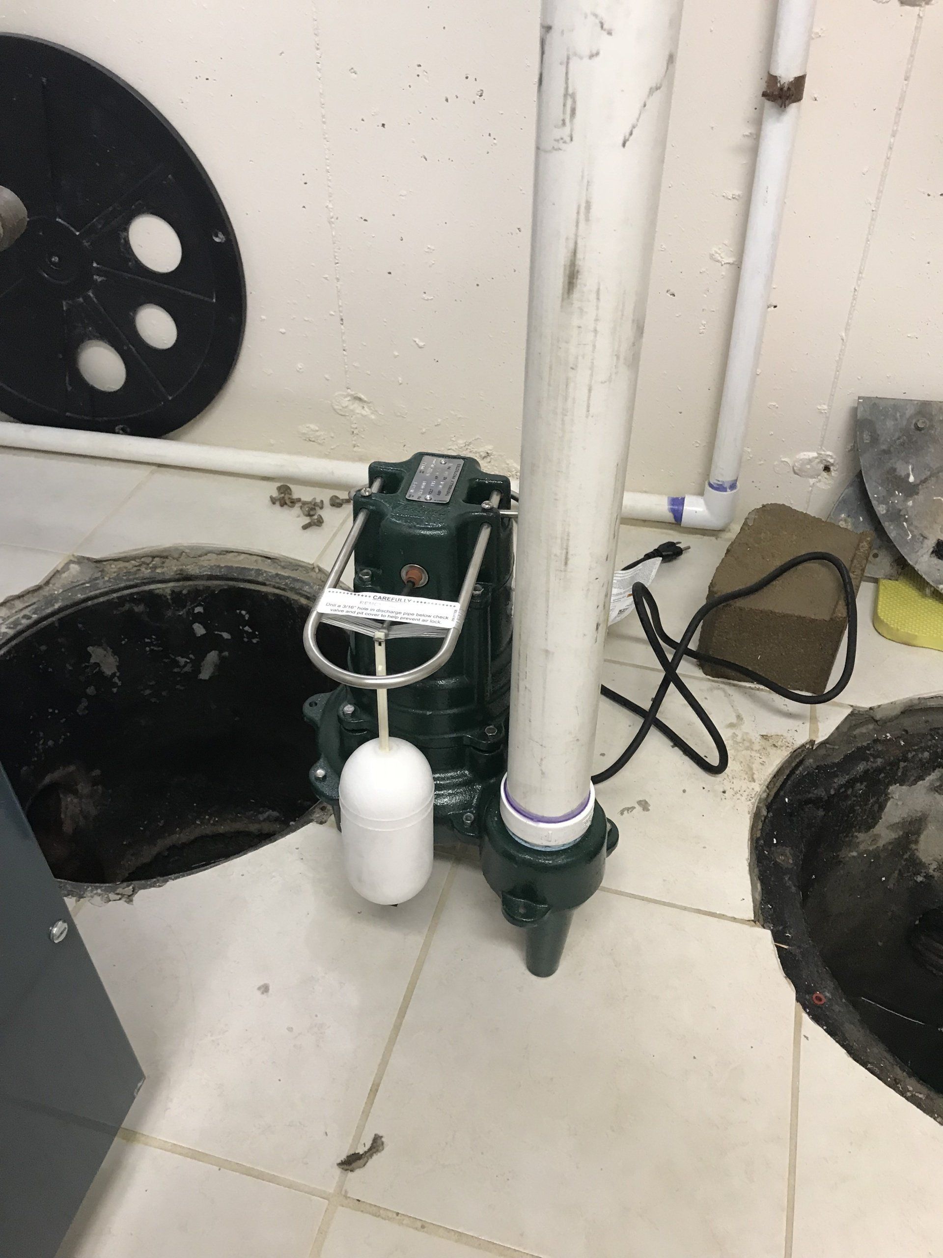 Mount Prospect Sump Pump About To Be Installed
