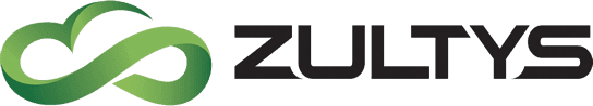 Green infinity symbol and the word ZULTYS in black.