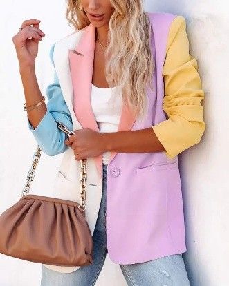 Blazer met kleurvlakken