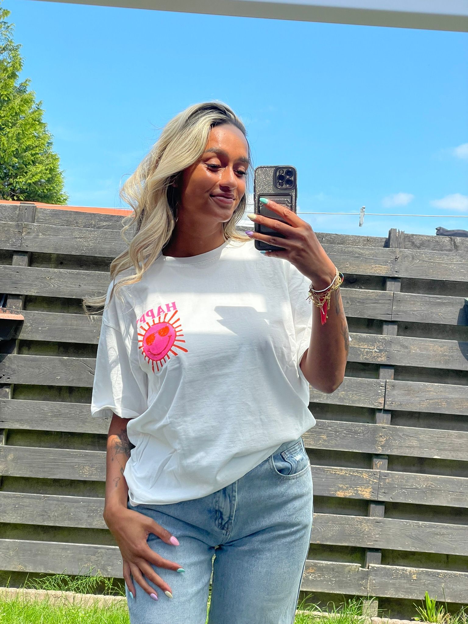 Happy t-shirt wit