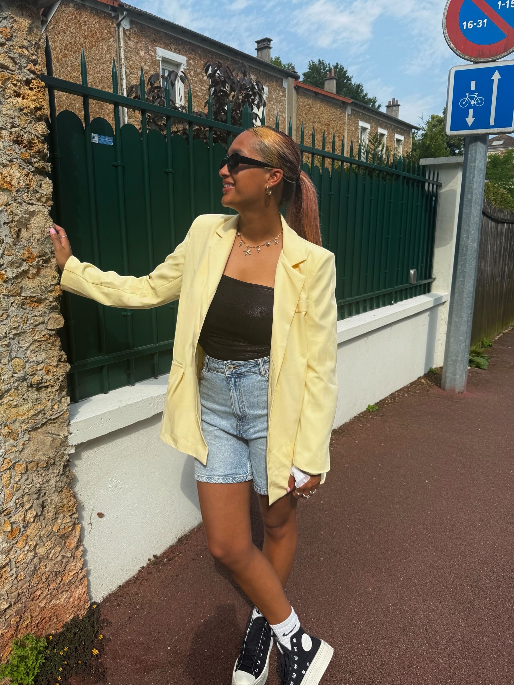 Oversized blazer Stadsestyle geel
