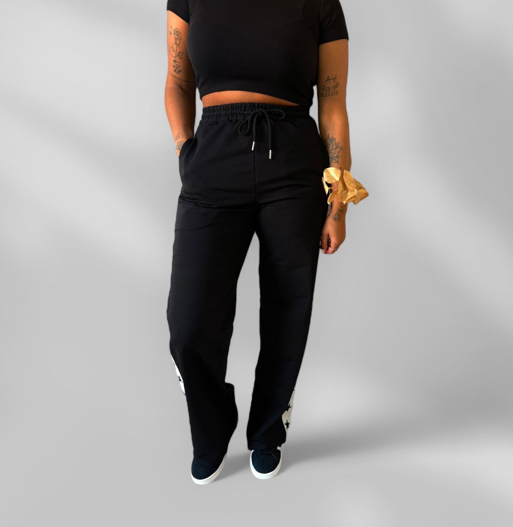 Straight leg ster zwart